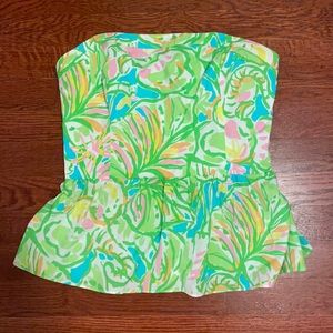 Strapless Lilly Pulitzer shirt.